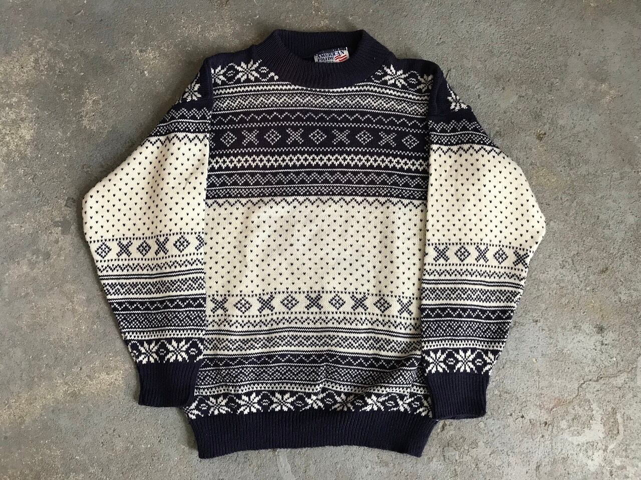80~90s AMERICAN PRIDE Nordic pattern knit MADE IN USA