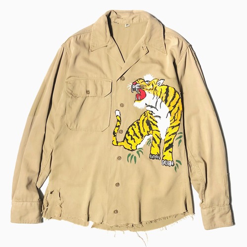 Vintage 60〜70's "Tiger" Painted Grunge Shirt