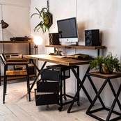 Old oak & Iron cabinet QUBE 　