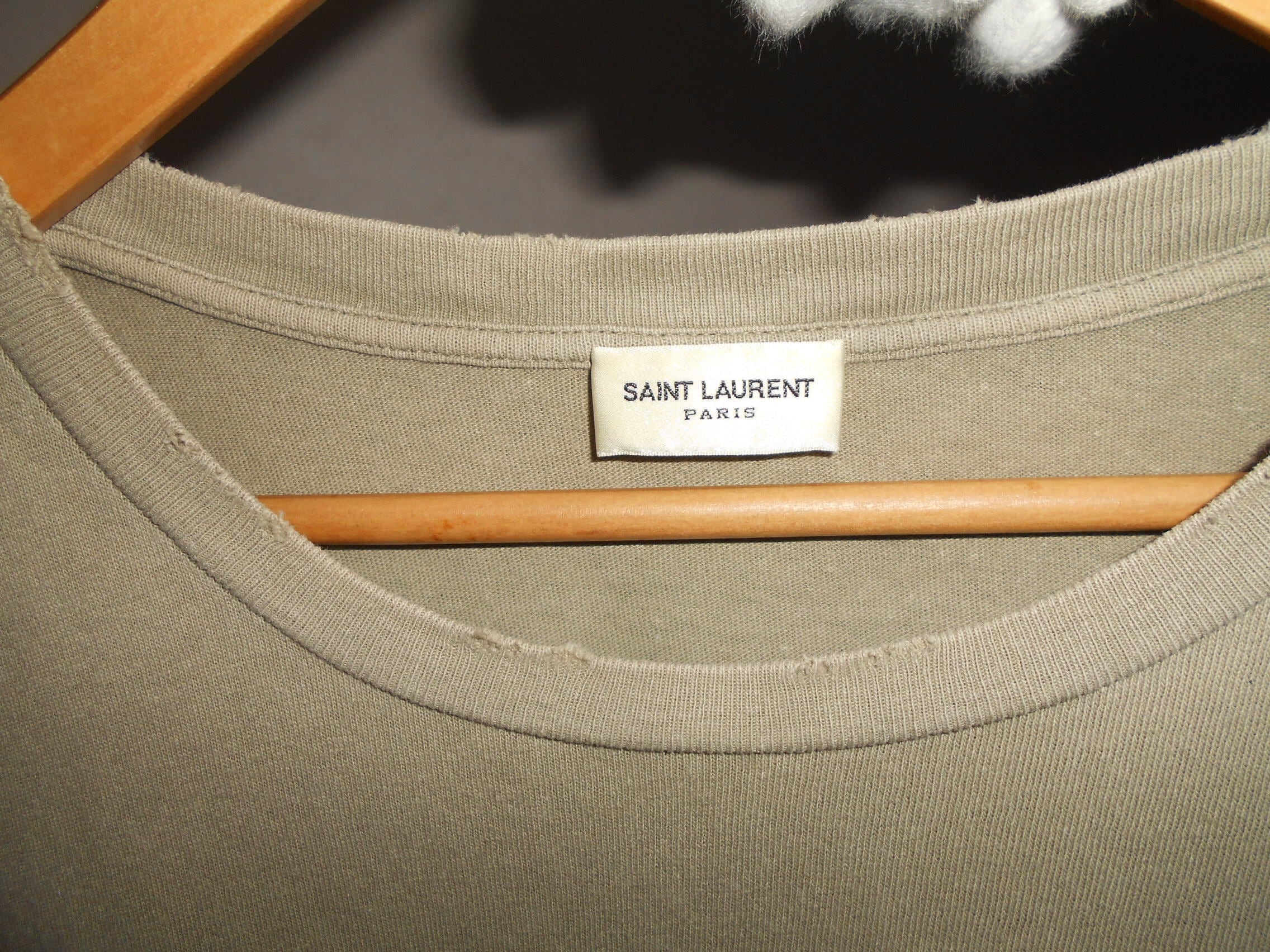 058071○ SAINT LAURENT PARIS ダメージ加工 Tシャツ XS | workaholics