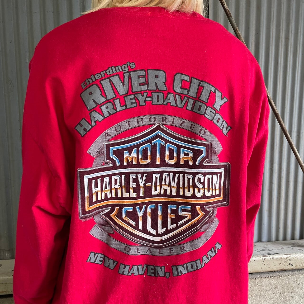 Harley-Davidson ハーレーダビッドソン スカル 両面プリント ロングT