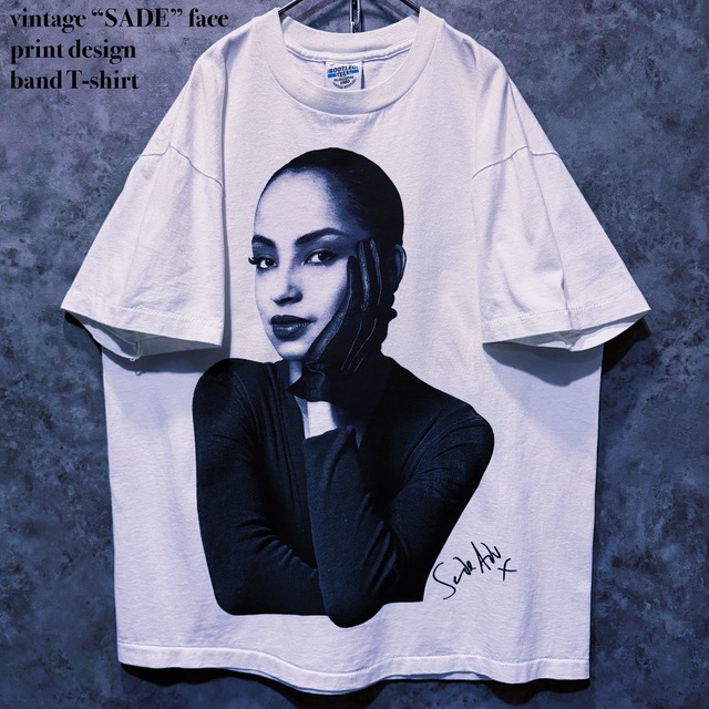 【doppio】vintage “SADE” face print design band T-shirt