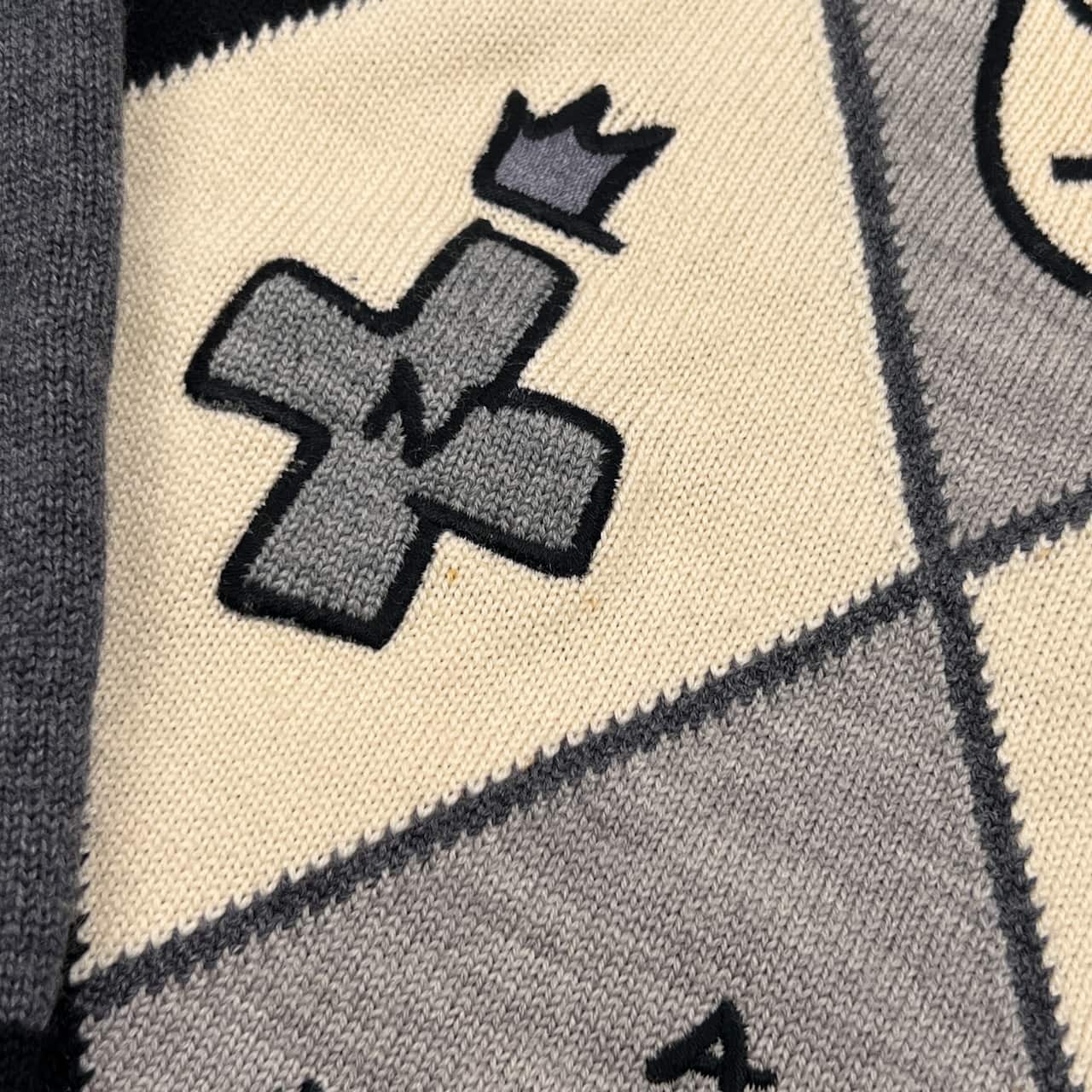 CASTELBAJAC SPORT カステルバジャック デザイン エルボーパッチ 長袖 ウール ニット セーター 48/ブラック メンズ ゴルフ