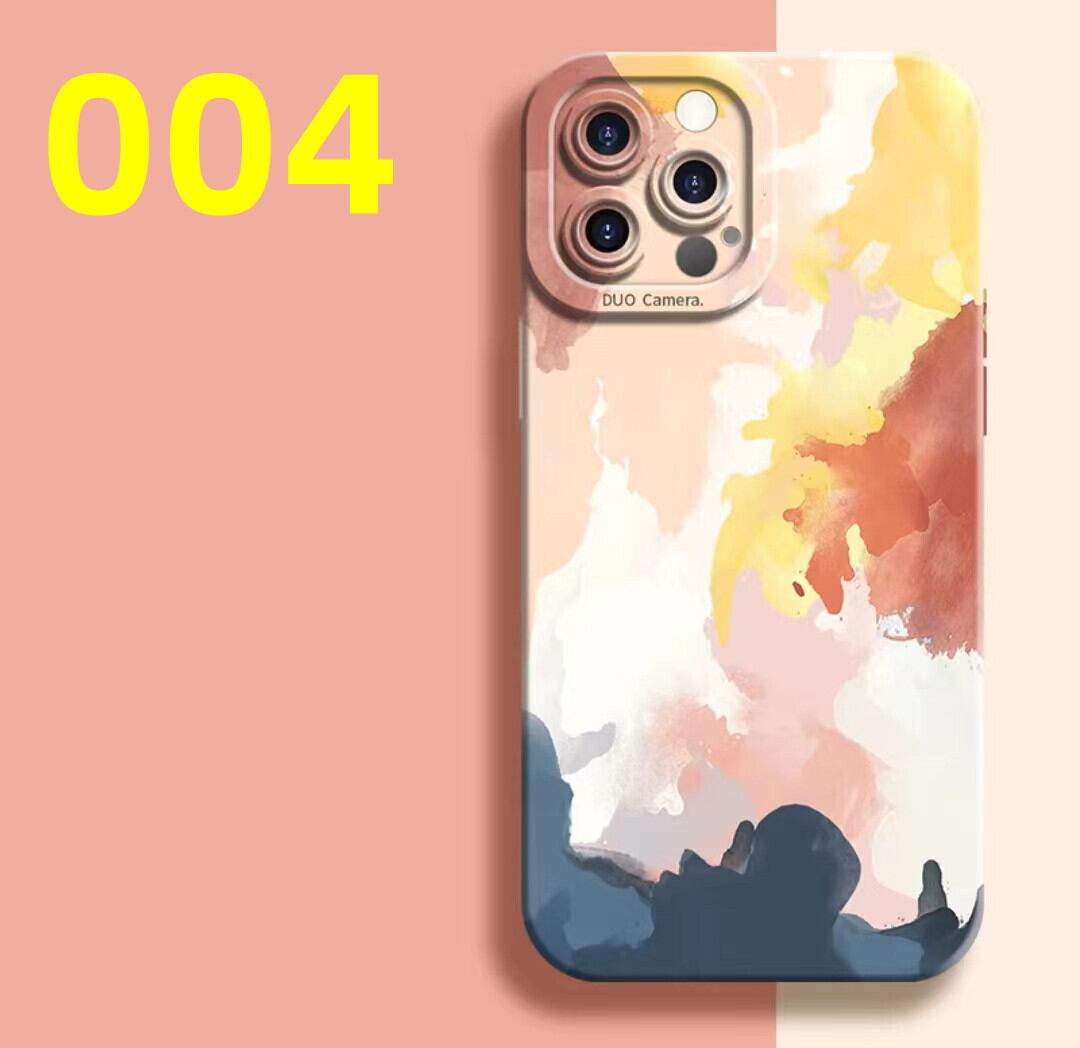 iPhone14 Pro Max 13 12ケース 水彩 マーブル柄 鮮やか 個性的