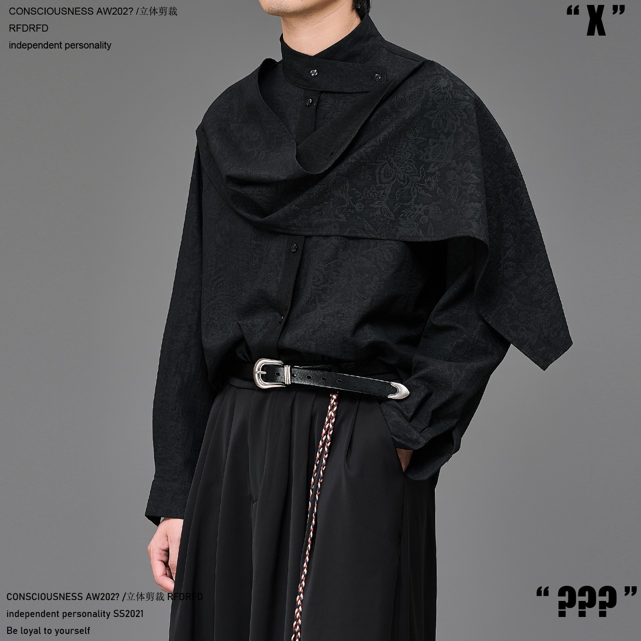 RFDRFD 26AW 26AW 3Dカット スカーフネック モードシャツ
