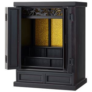 四君子透かし彫り仏壇 約幅48cm 完成品