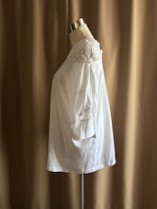 crochet lace panel embroidered remake t-shirt-5310-7