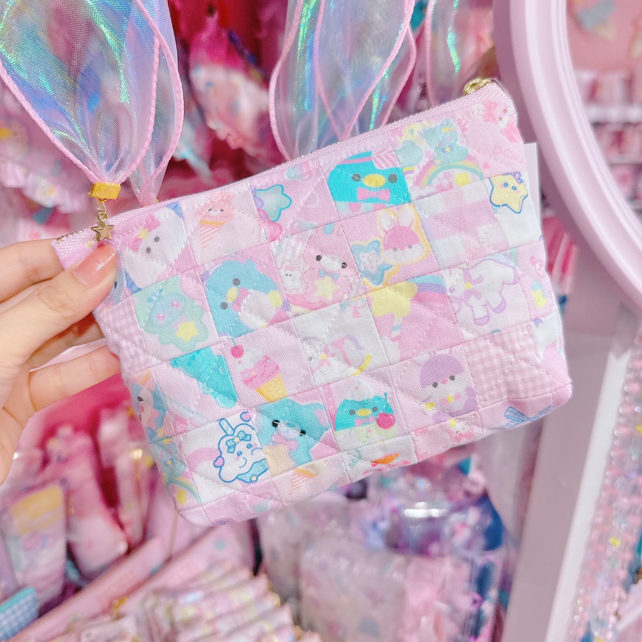 【M7】66-28マチ付きパッチワークポーチ