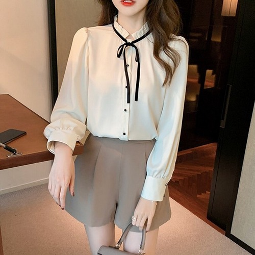 レトロリボンブラウス T-147