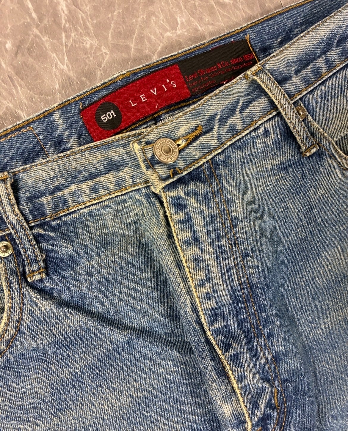 Levi's 501 USA製 ボタン裏552 ライトブルー ダメージ ストレート