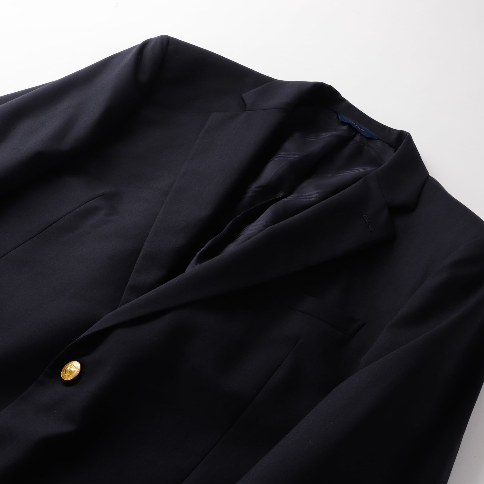 極美品】BROOKS BROTHERS Made in Italy wool Navy blazer size44 gold