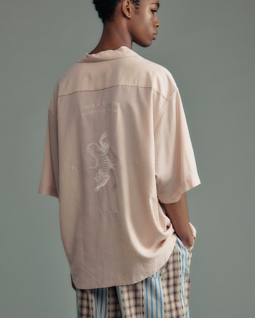 ADAM PATEK tiger embroidery short sleeve shirt (PNK) AP2615033