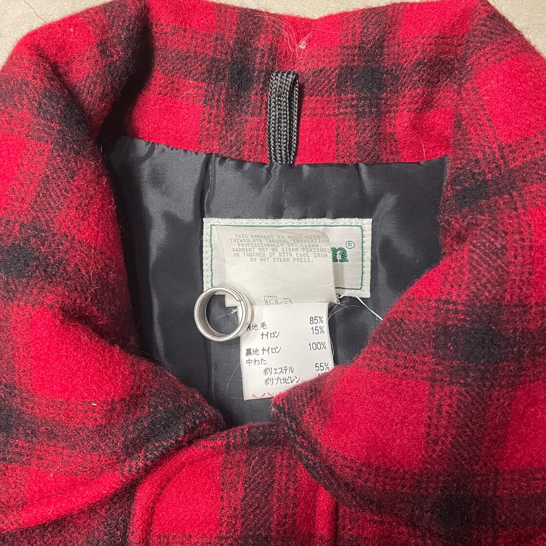 80s L.L.Bean ウールジャケット シャドーチェック USA製 エルエル 
