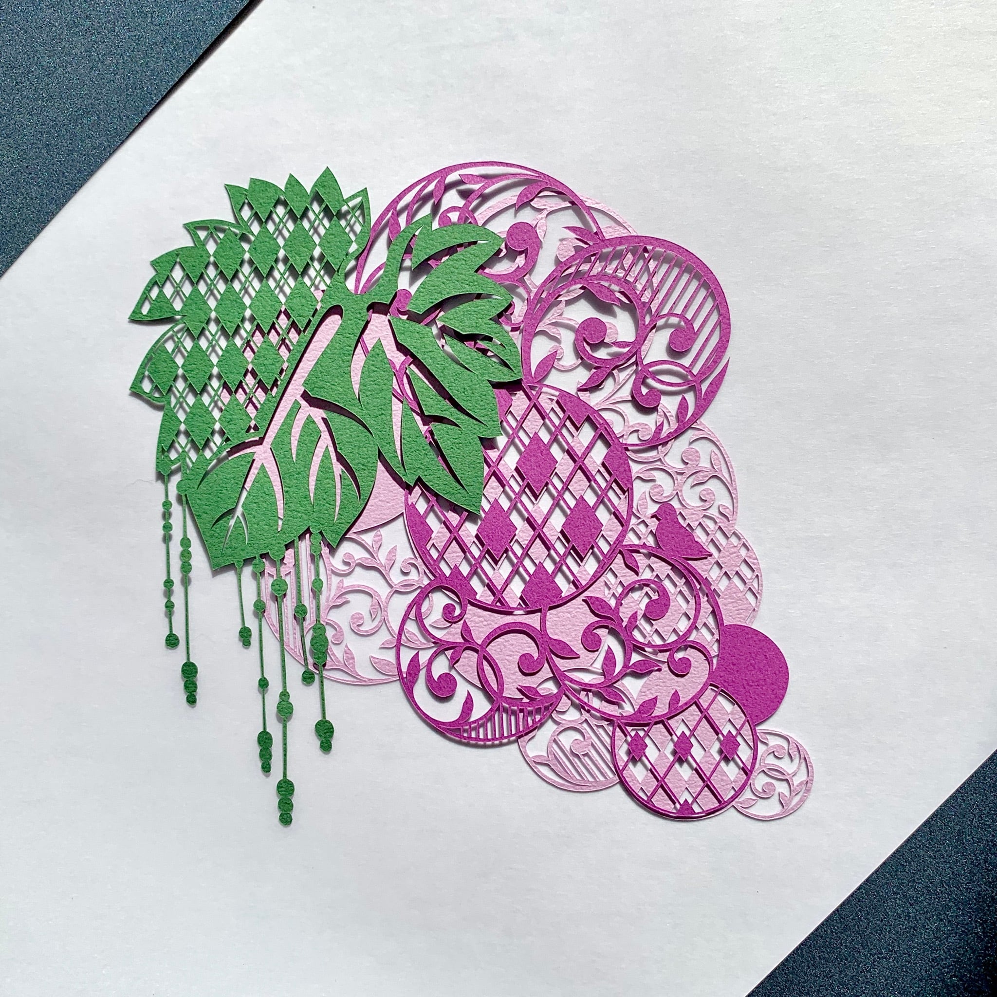 切り絵キット2020.06「ぶどう」 | 重ねる切り絵 祐琴
