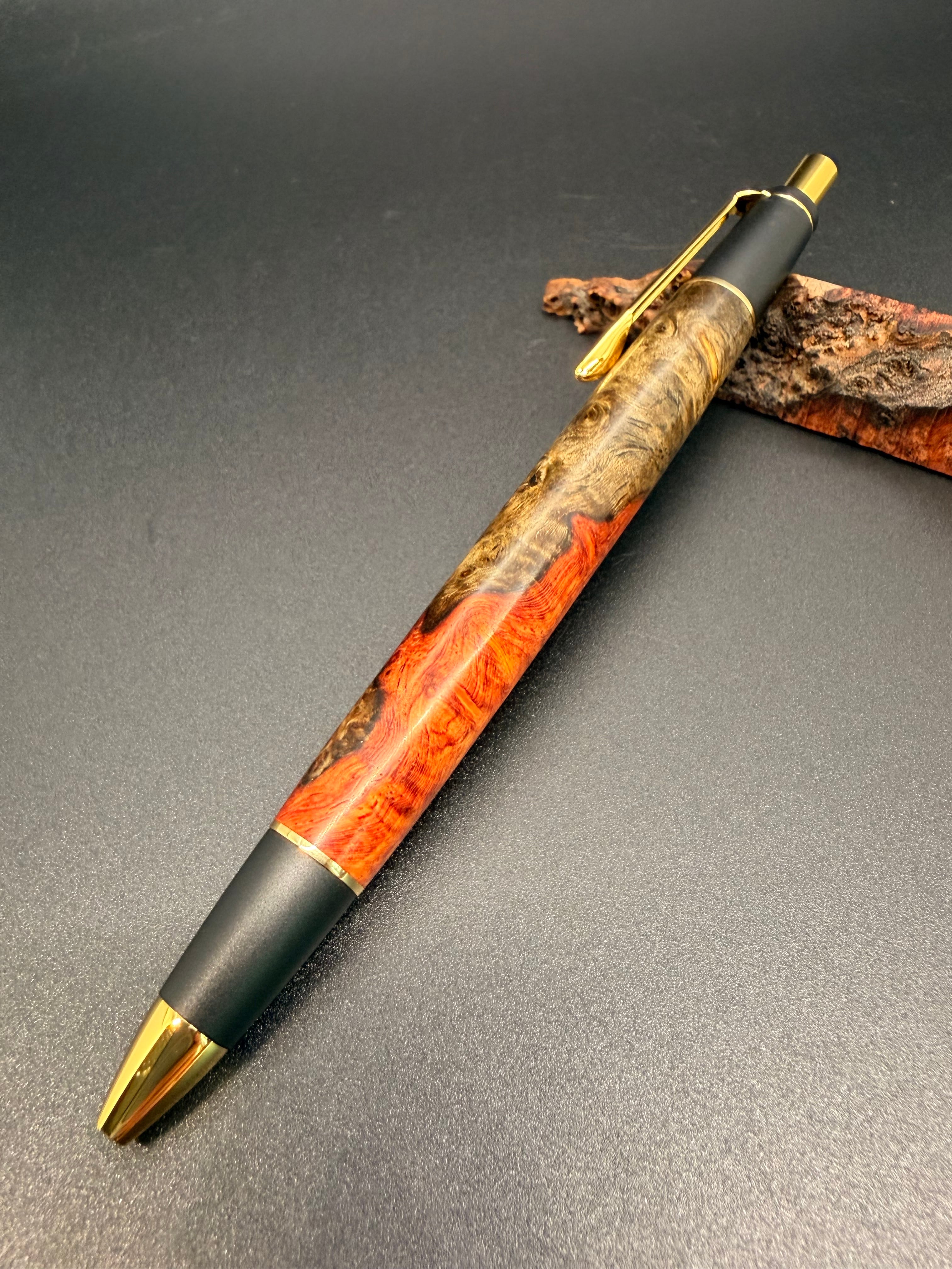 【あけぼの工房】本花梨瘤杢　東雲　Flambergコラボ　シャーペン　真鍮金具 b88595e7ed6ef54fdcc66f46a12ce5