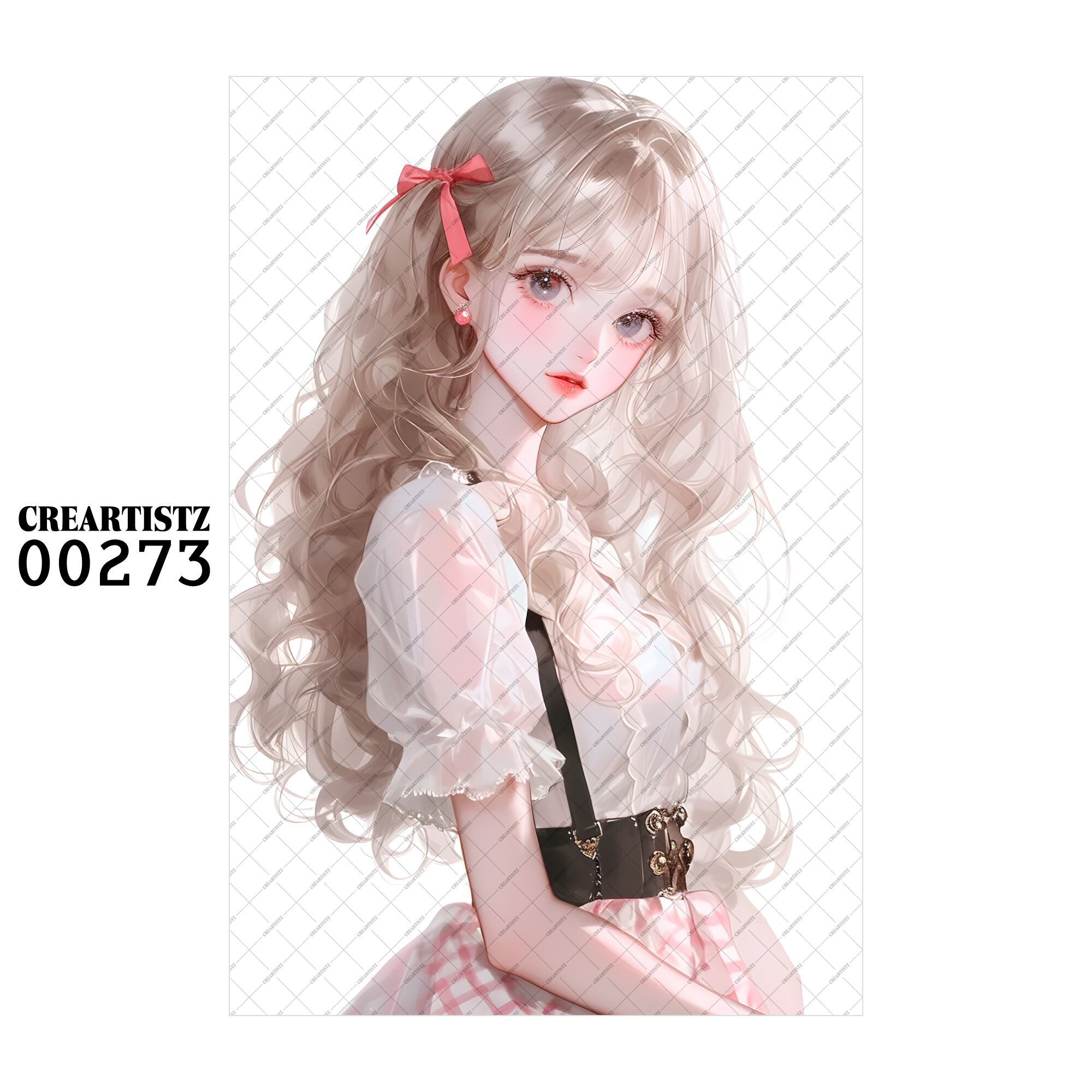 00273 ガール キュート オリジナル ペーパー/ステッカー 4枚セット CREARTISTZ