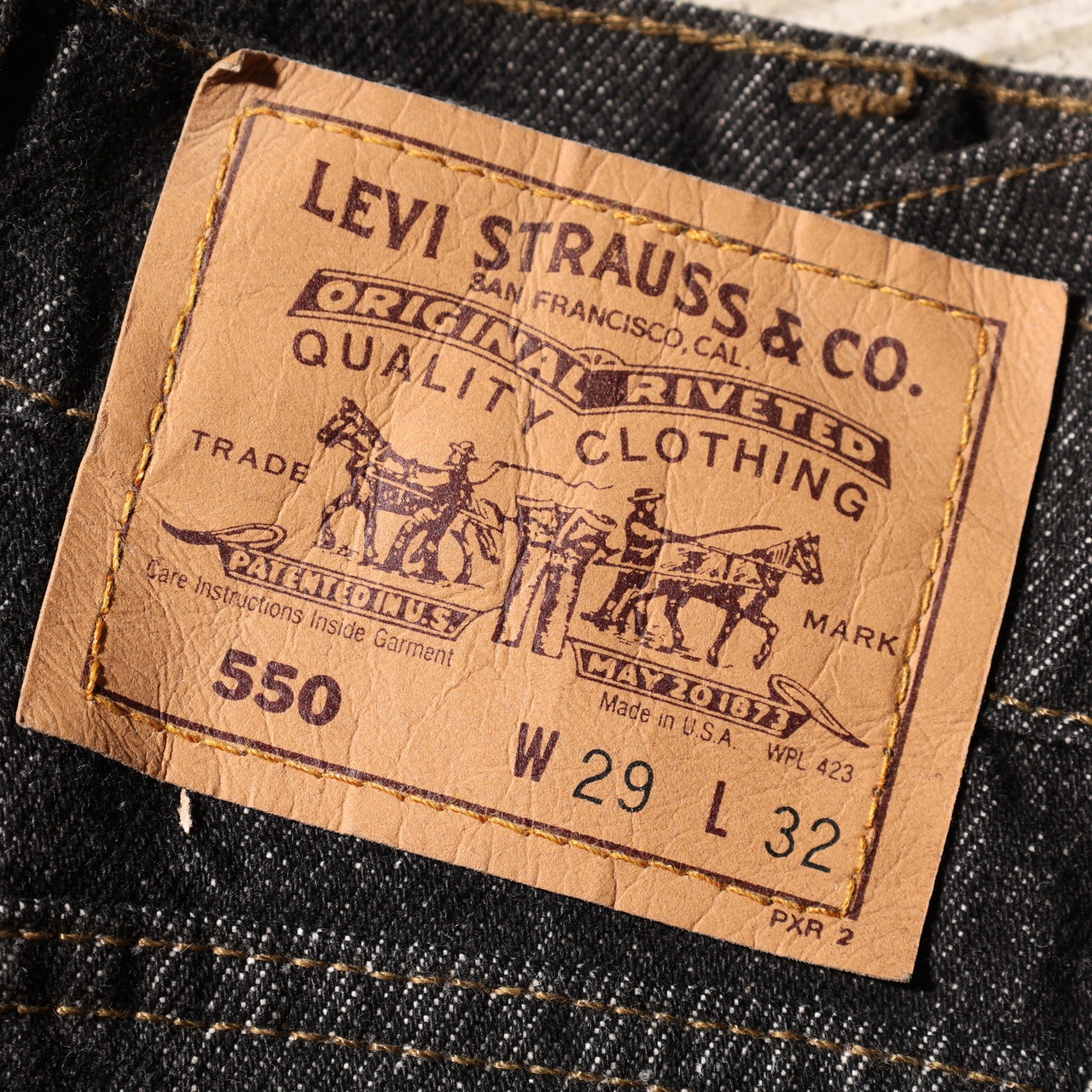 Deadstock 29×32 Levi’s 550-0259 USA 93年 先染めブラック デニムパンツ リーバイス