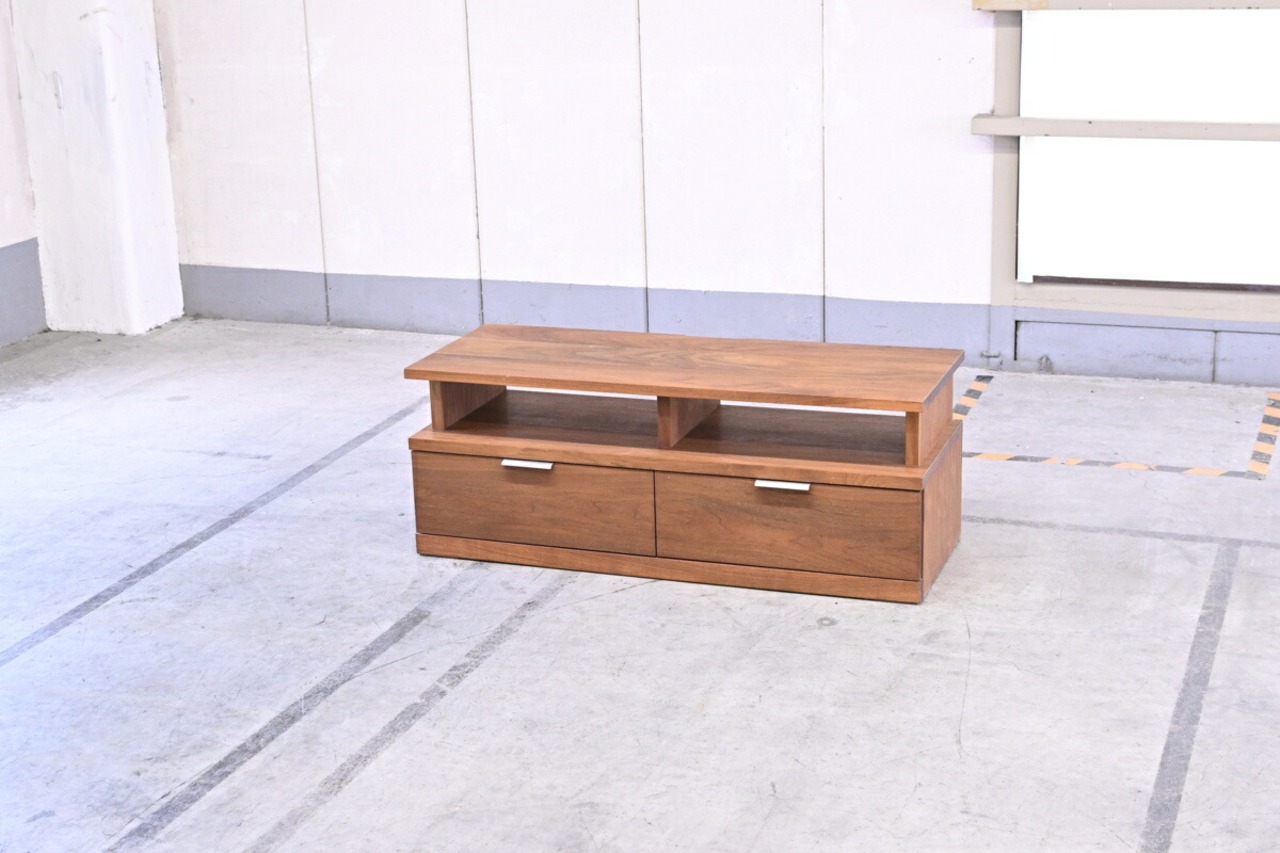 ジャパニーズモダン「ノール」オイル塗装ウォールナット ローボード テレビ台 サイドボード 引き出し キャビネット 収納 モダン ワイド 【中古家具/中古インテリア/USED家具ユーズド家具/リサイクル】