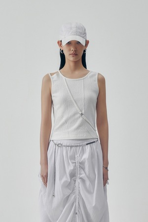 [TREEMINGBIRD] Curve Dubre Sleeveless [ White ] 正規品 韓国ブランド 韓国通販 韓国代行 韓国ファッション TRMNGBD tmb TREEMING BIRD トリミングバード 日本 店舗