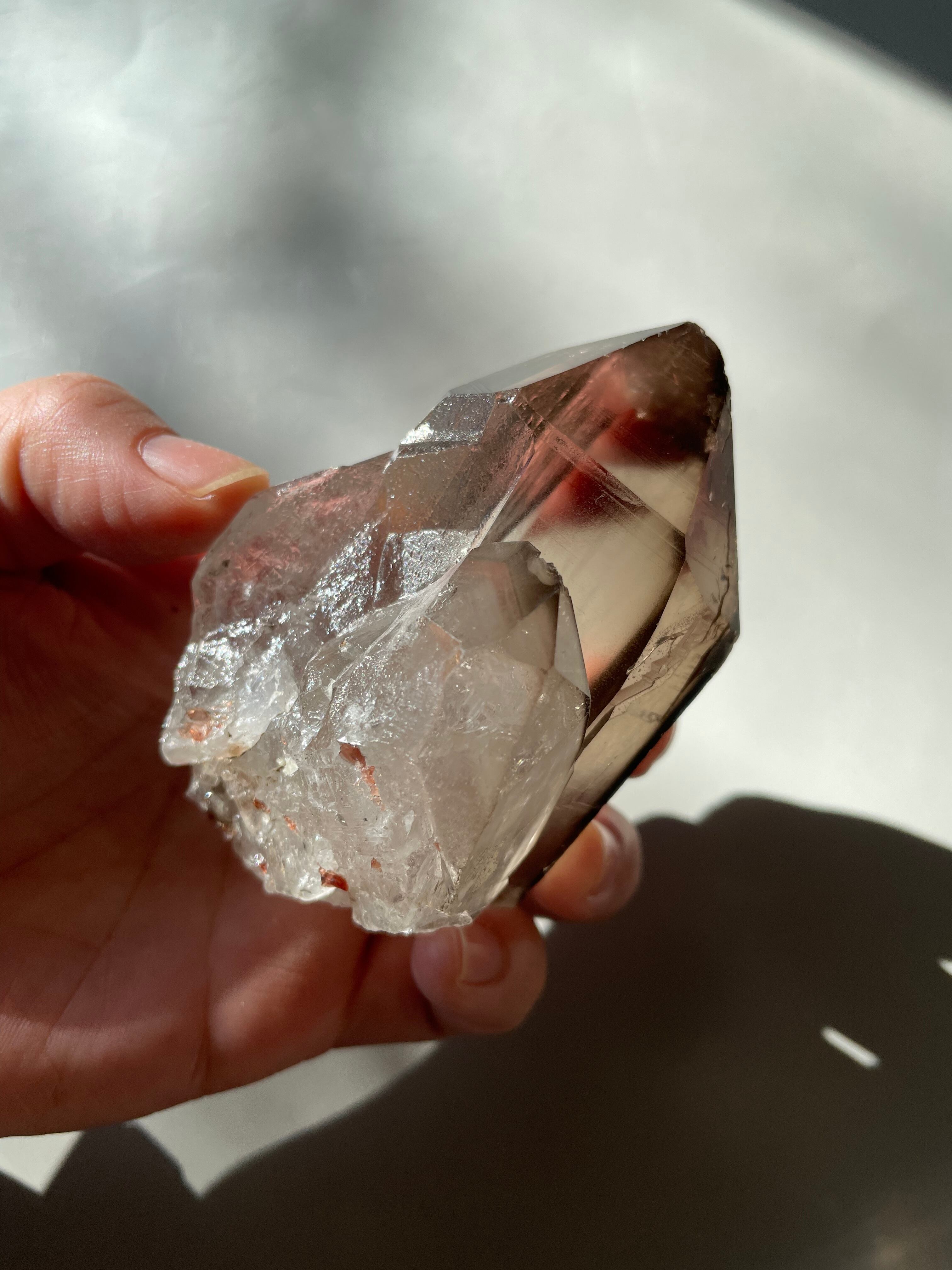 パキスタン　ギルギット　スカルドゥ産　スモーキークォーツ　タントリックツイン　虹