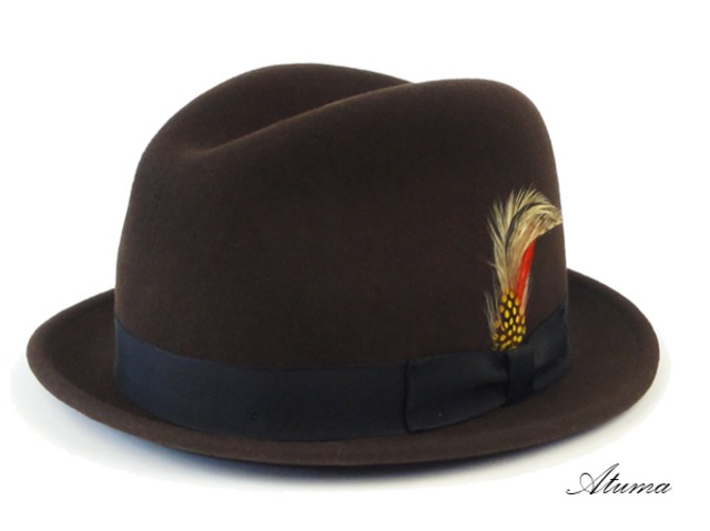 NewYorkHat・ニューヨークハット #5325/ Pinched Stingy Fedora (ブラウン)