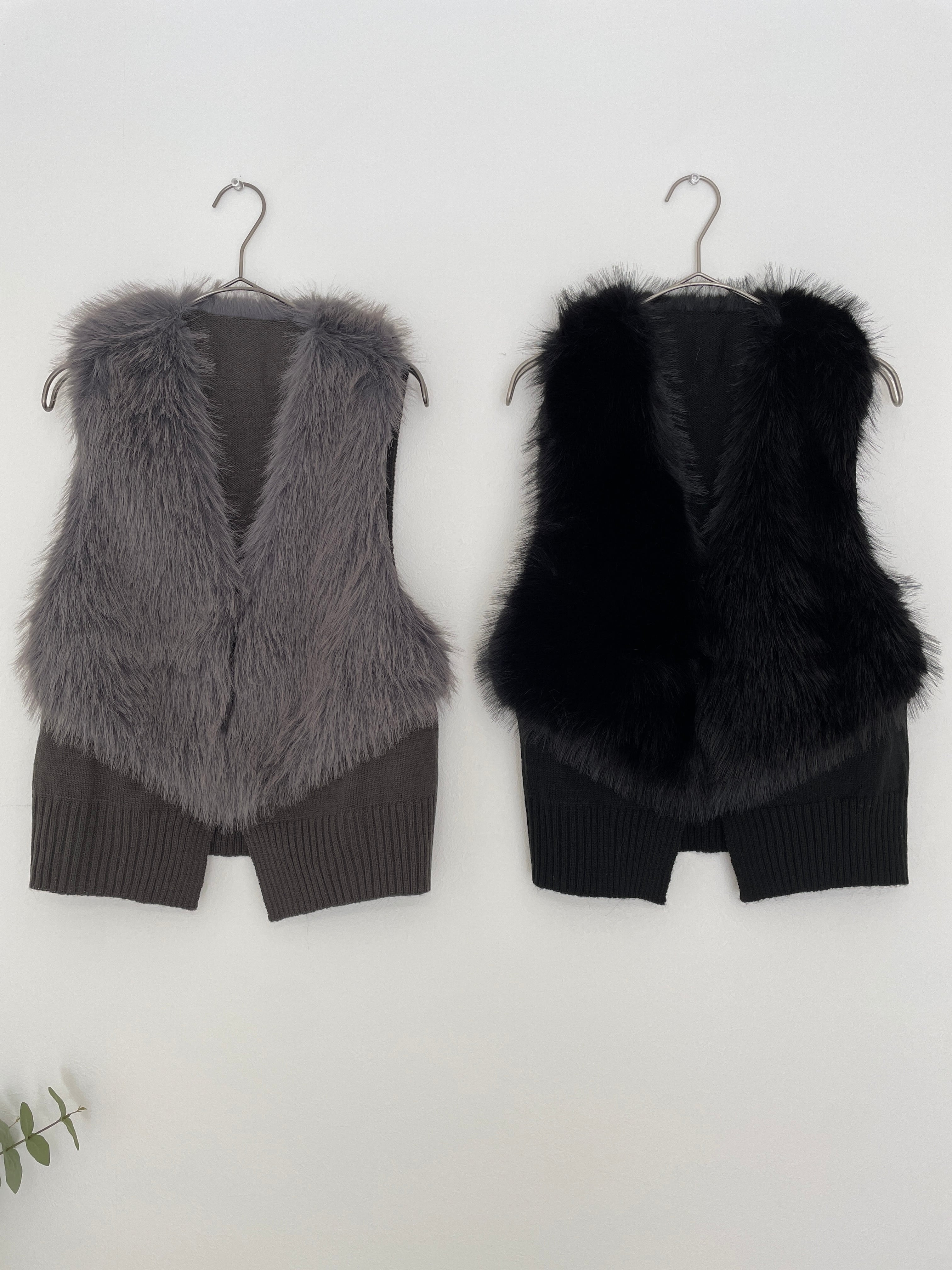 【SELECT】フェイクファー切替ショートジレ
