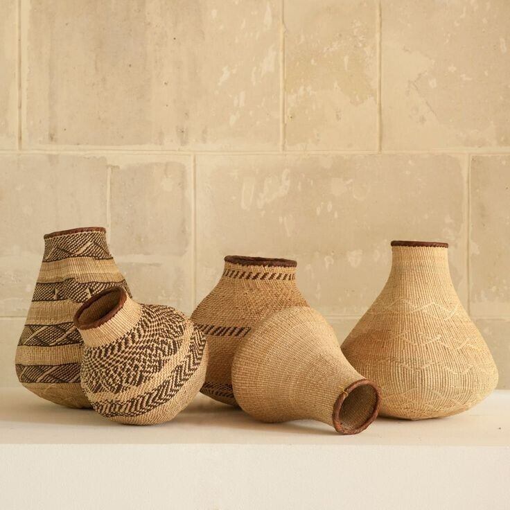 Zimbabwe Natural Vase Designer Basket L | ALUUCA