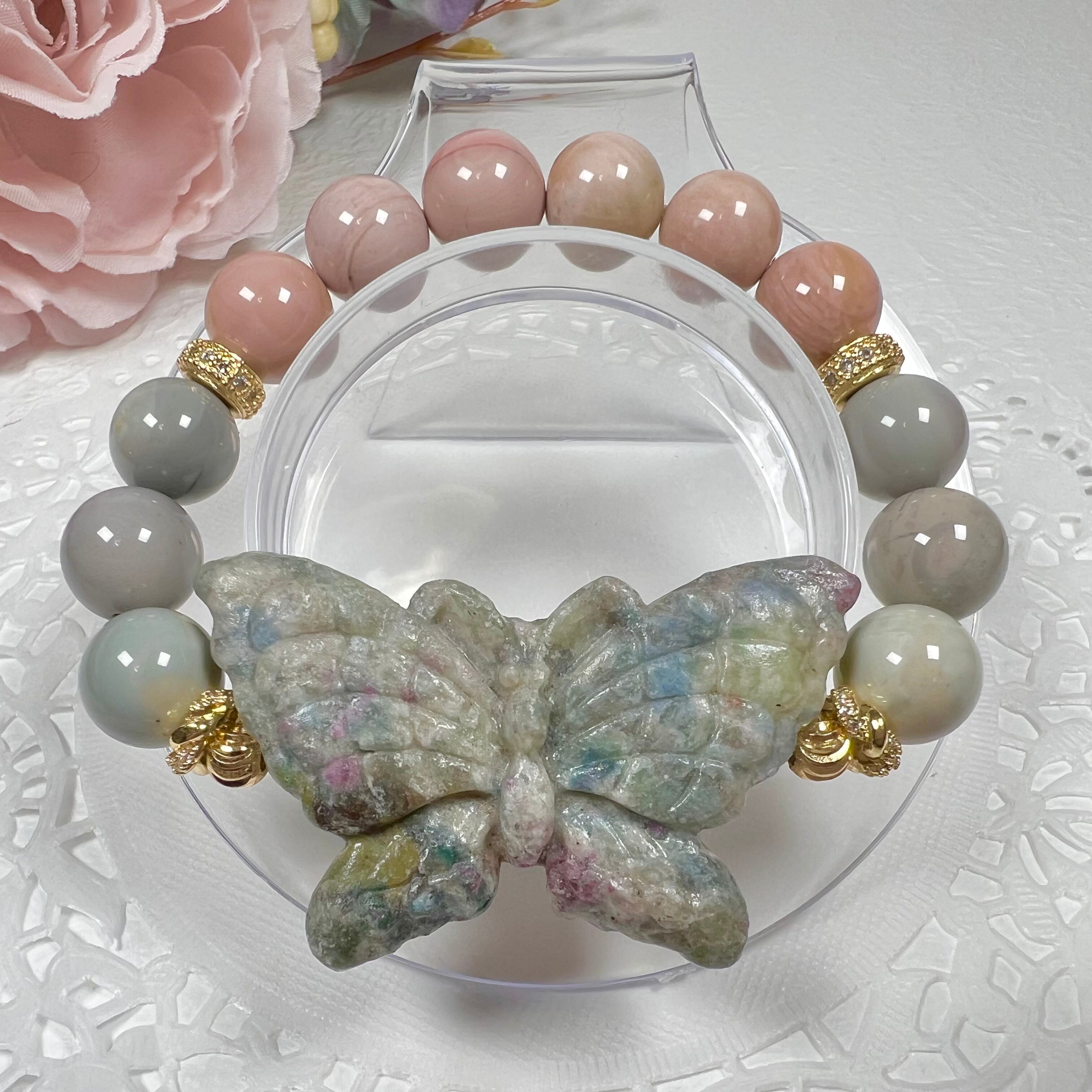 【アパタイト蝶々ブレスレットεïзꔛ♡】♥送料無料♥天然石 パワーストーン