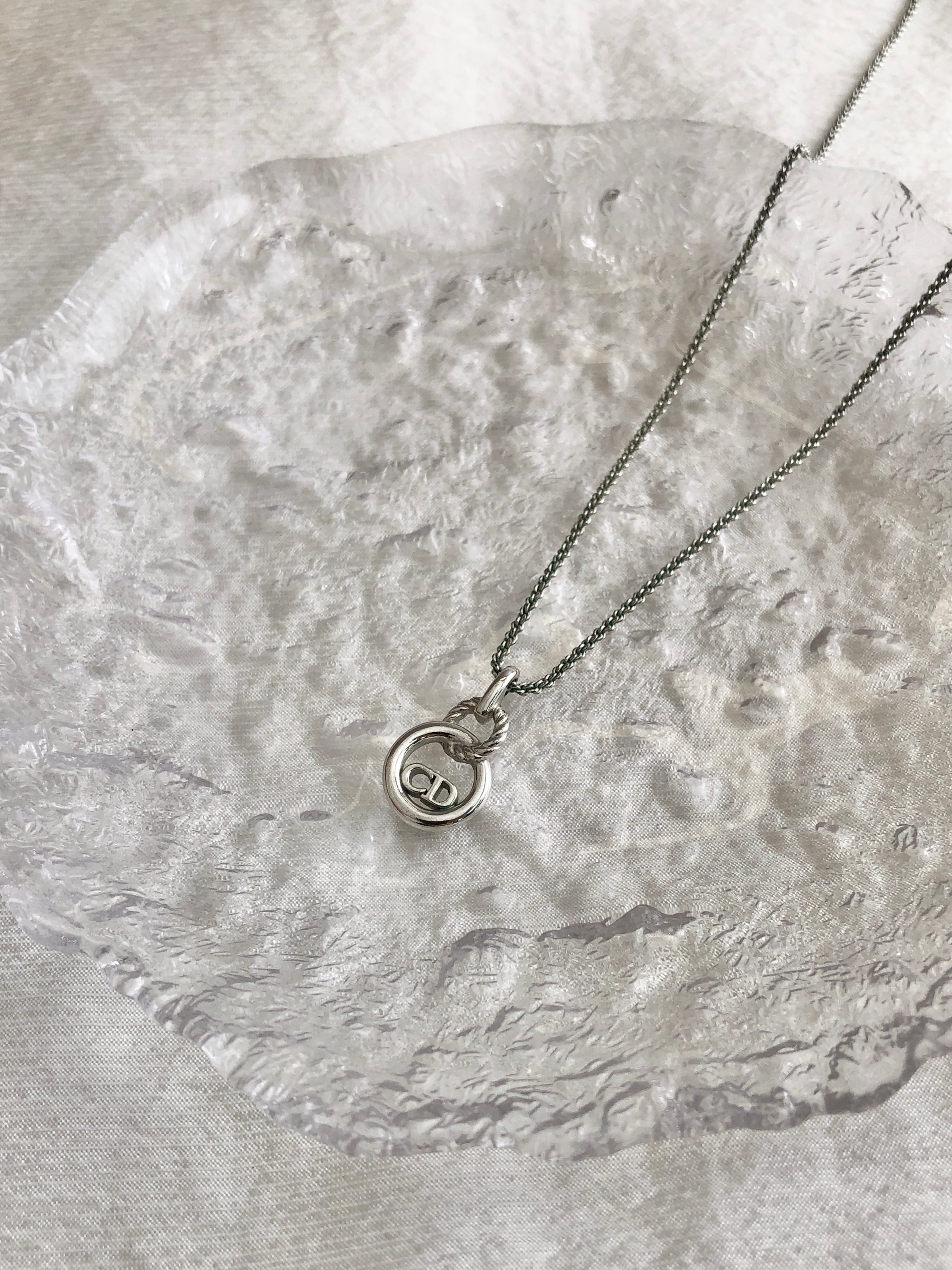 Christian Dior クリスチャン ディオール ネックレス シルバー ロゴ ツイスト vintage ヴィンテージ オールド 8nfiyv