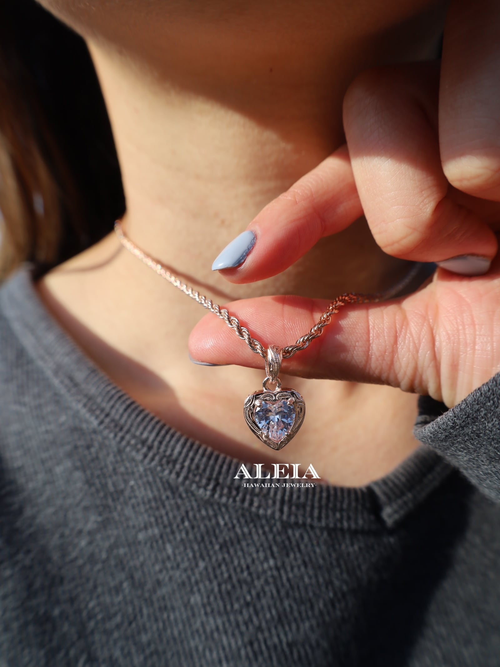 Heart Zirconia Necklace [316L] ハワイアンジュエリー | ALEIA