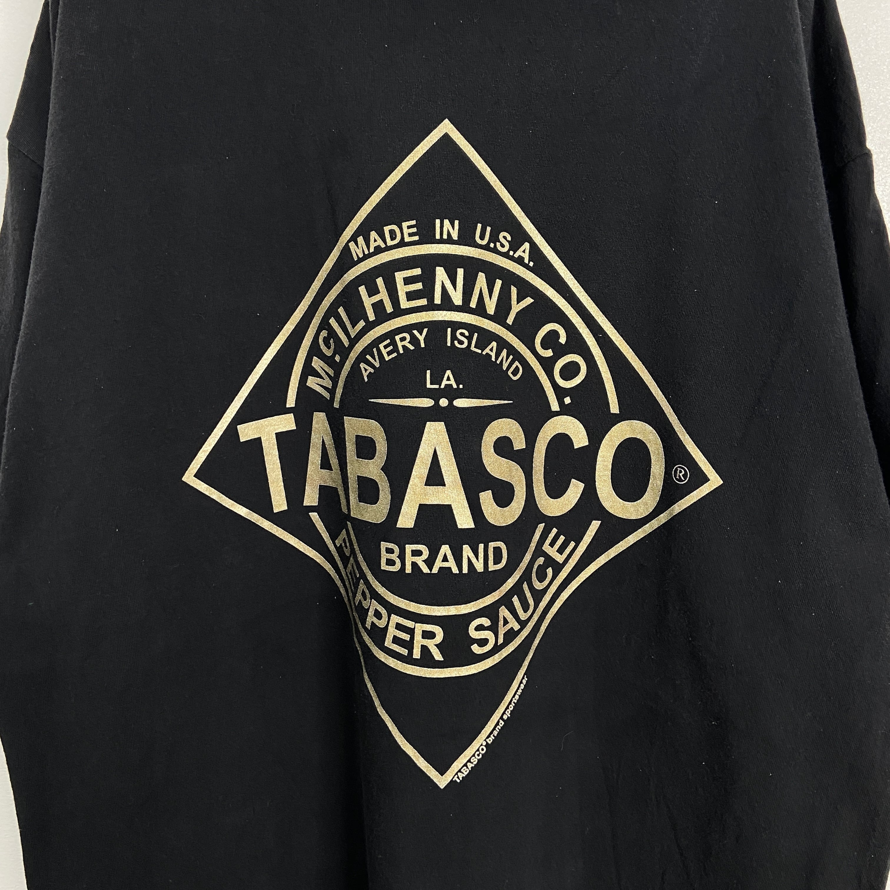 00s USA製 TABASCタバスコ 企業ロゴTシャツ ブラック XL相当 | 古着屋 Uan