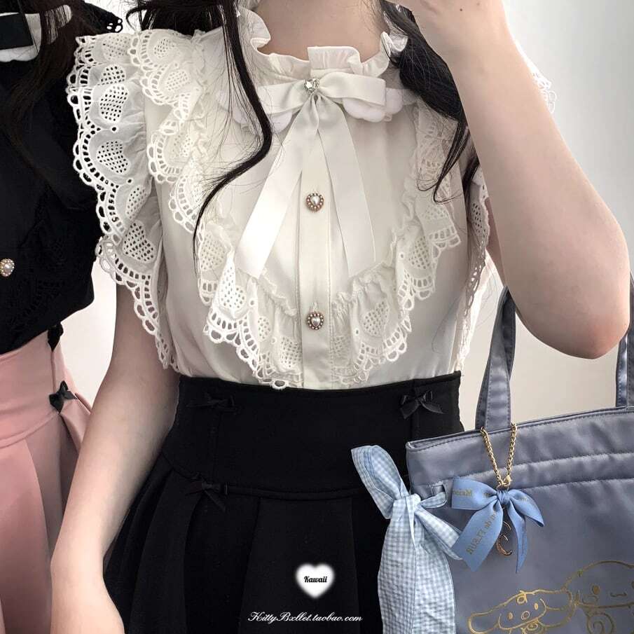 量産型♡天使の羽付きフリルブラウス tops32☆ | パステルキャンディ