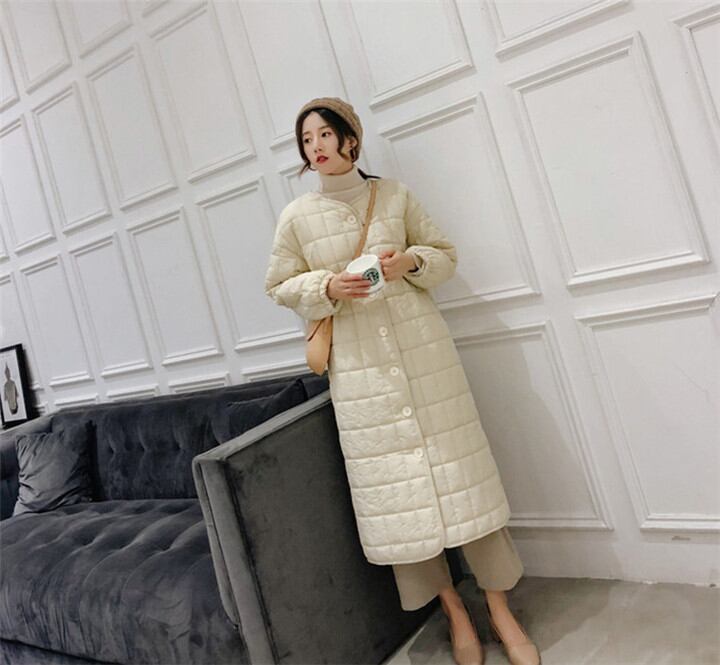 合わせやすい服で 冬 ロングセクション コットン スリムフィット 気質 レジャー コート 単体ボタン