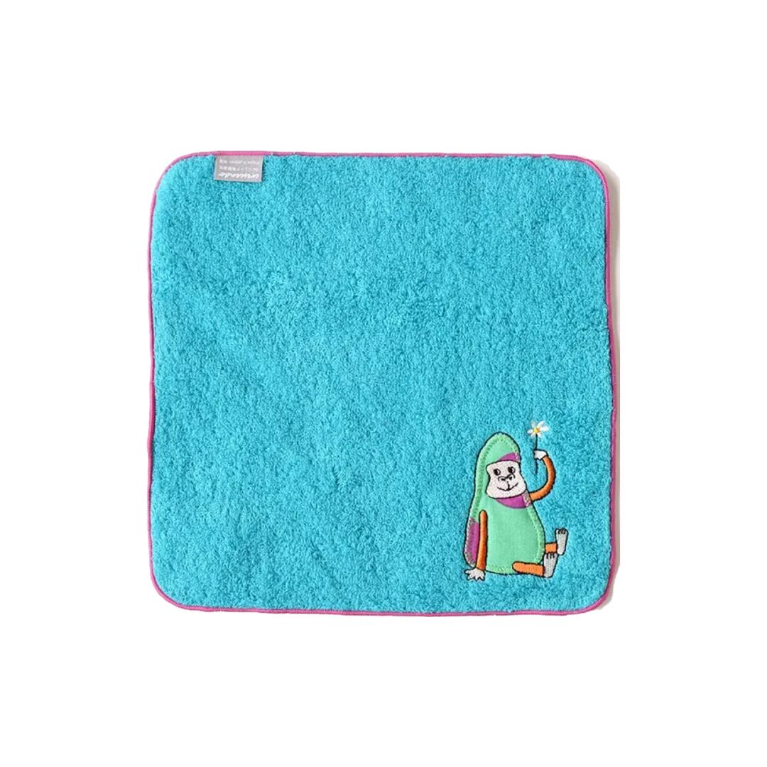 AMICAアップリケハンカチ 花とゴリラ