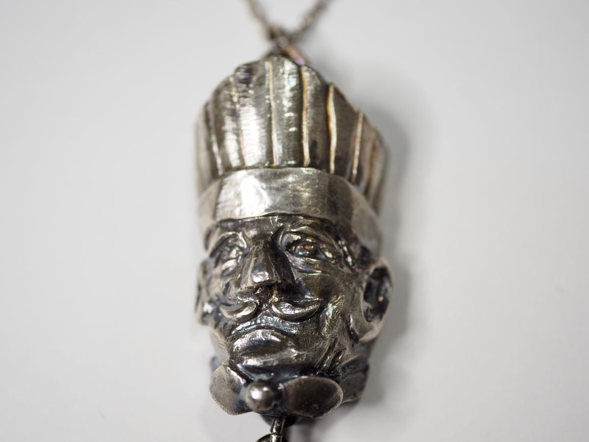 ネズミ&大黒さん 銀飾り ジャンク 古物 ネズミ&大黒さん 銀飾り