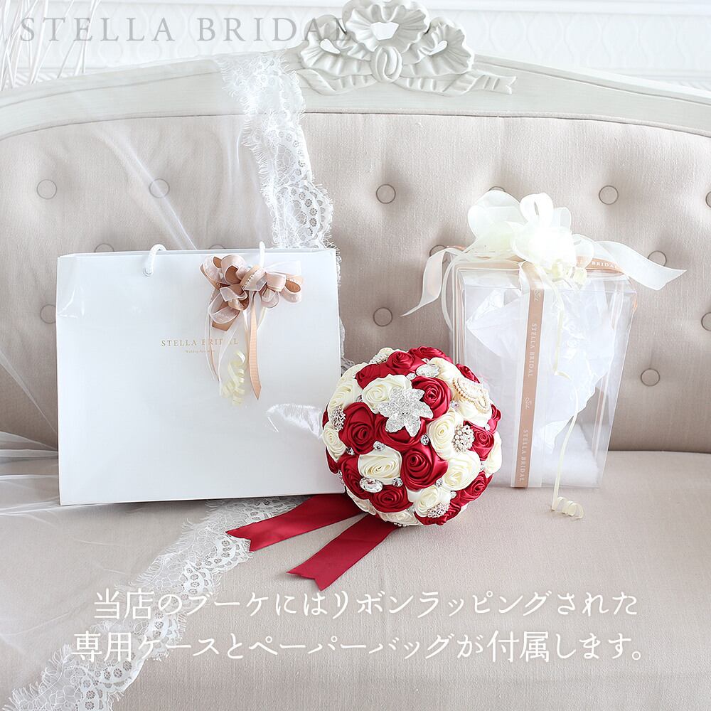 受注生産品】サテンローズのブローチブーケ ワインレッド | 【公式