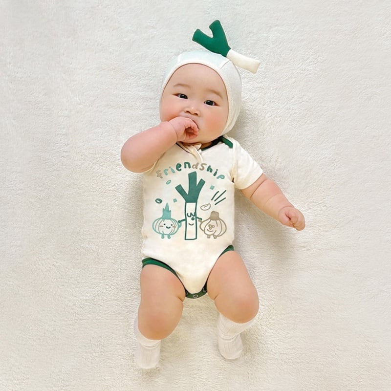 BABY】夏新作 ネギちゃんロンパース&帽子 | Betty