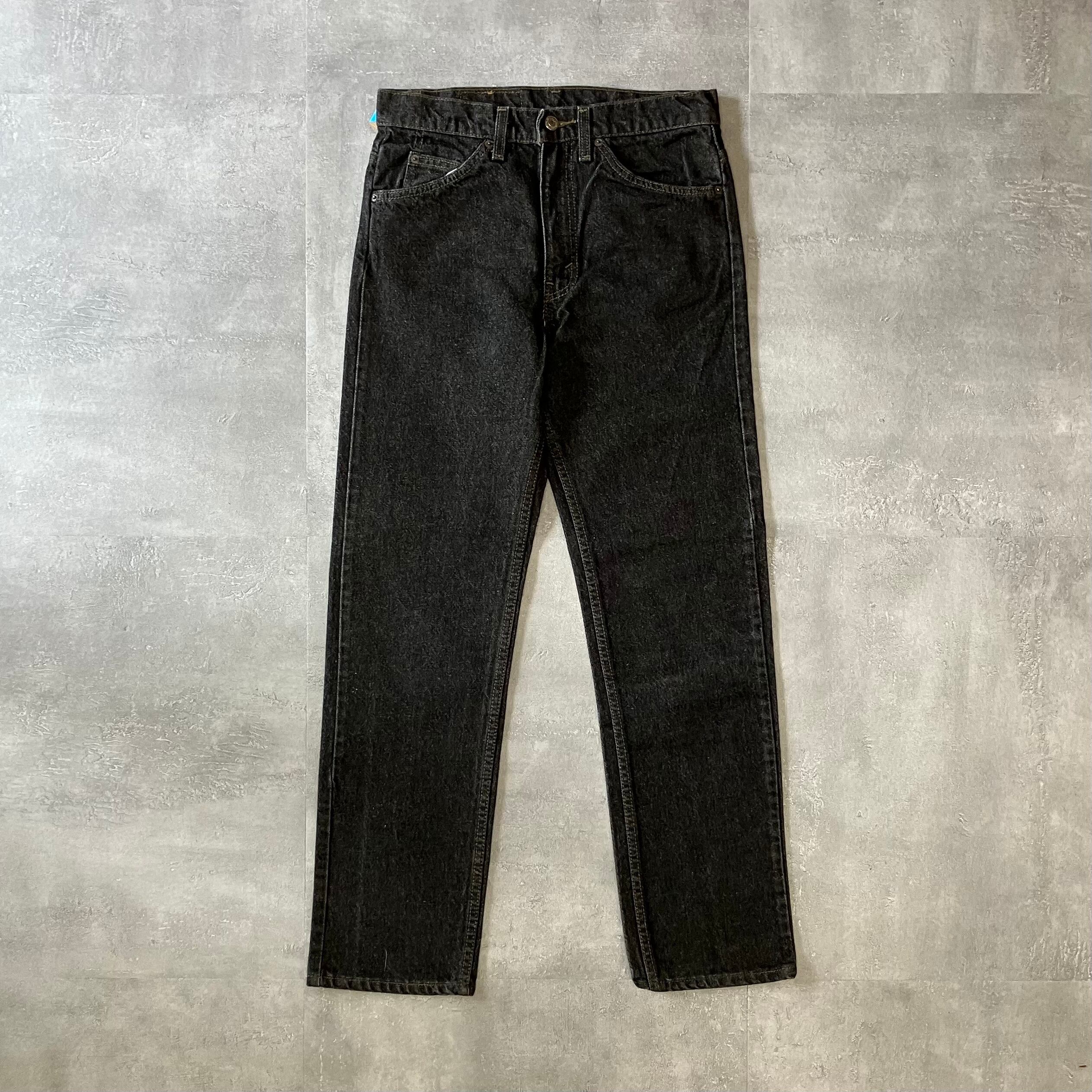 《実寸w30l30》Levi's505 90s usa製 ブラックデニム 先染めブラック No.2684
