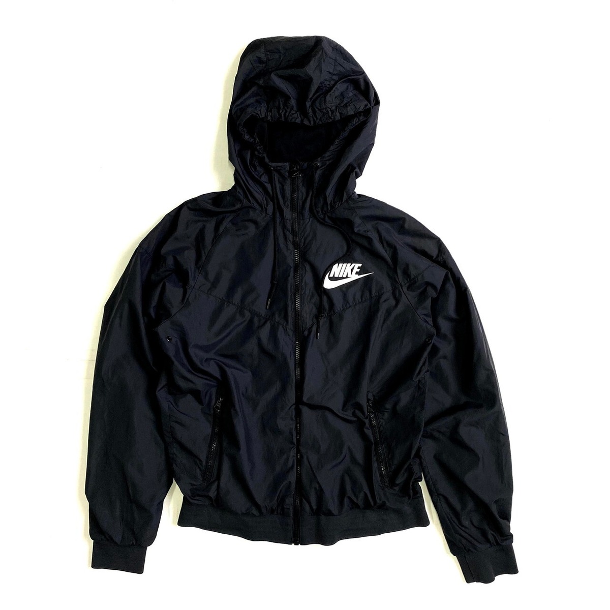 NIKE ナイキ ワンポイントロゴ フード付き ナイロンジャケット メンズS 