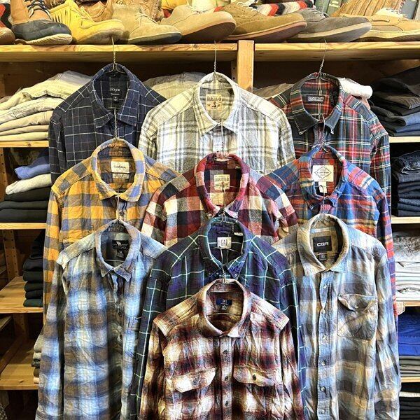 1点物◇Moose Creekネルシャツ長袖オンブレチェックシャツ古着メンズML