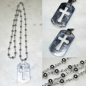 DOLCE&GABBANA metal open-work cross pendant necklace