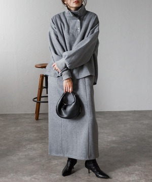 アンチピリング加工裏起毛ハイネックプルオーバーセットワンピース【s-40116】.