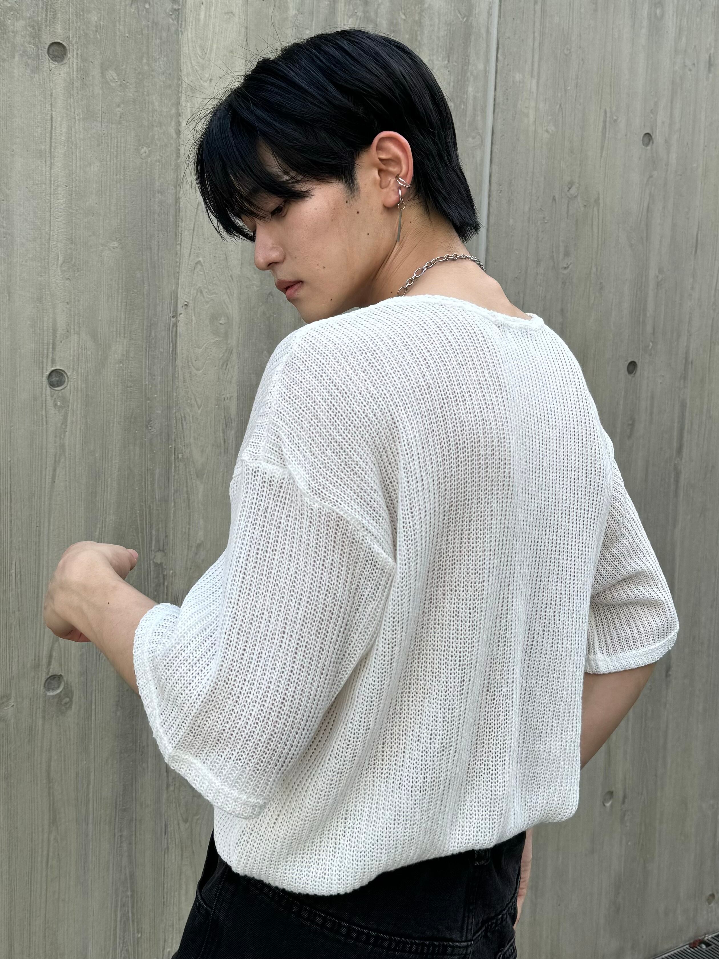 ALUDE SELECT】logo print sheer knit(3color) | 【ALUDE】韓国メンズ
