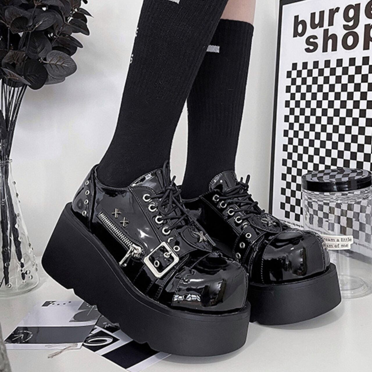 ハート厚底シューズ　3color　1089