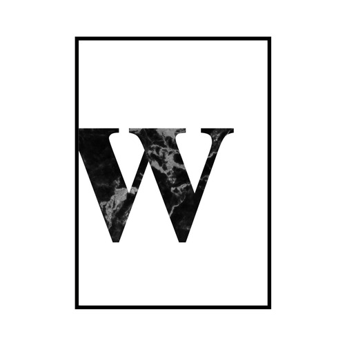 "w" 黒大理石 - Black marble - ALPHAシリーズ [SD-000550] A4サイズ ポスター単品