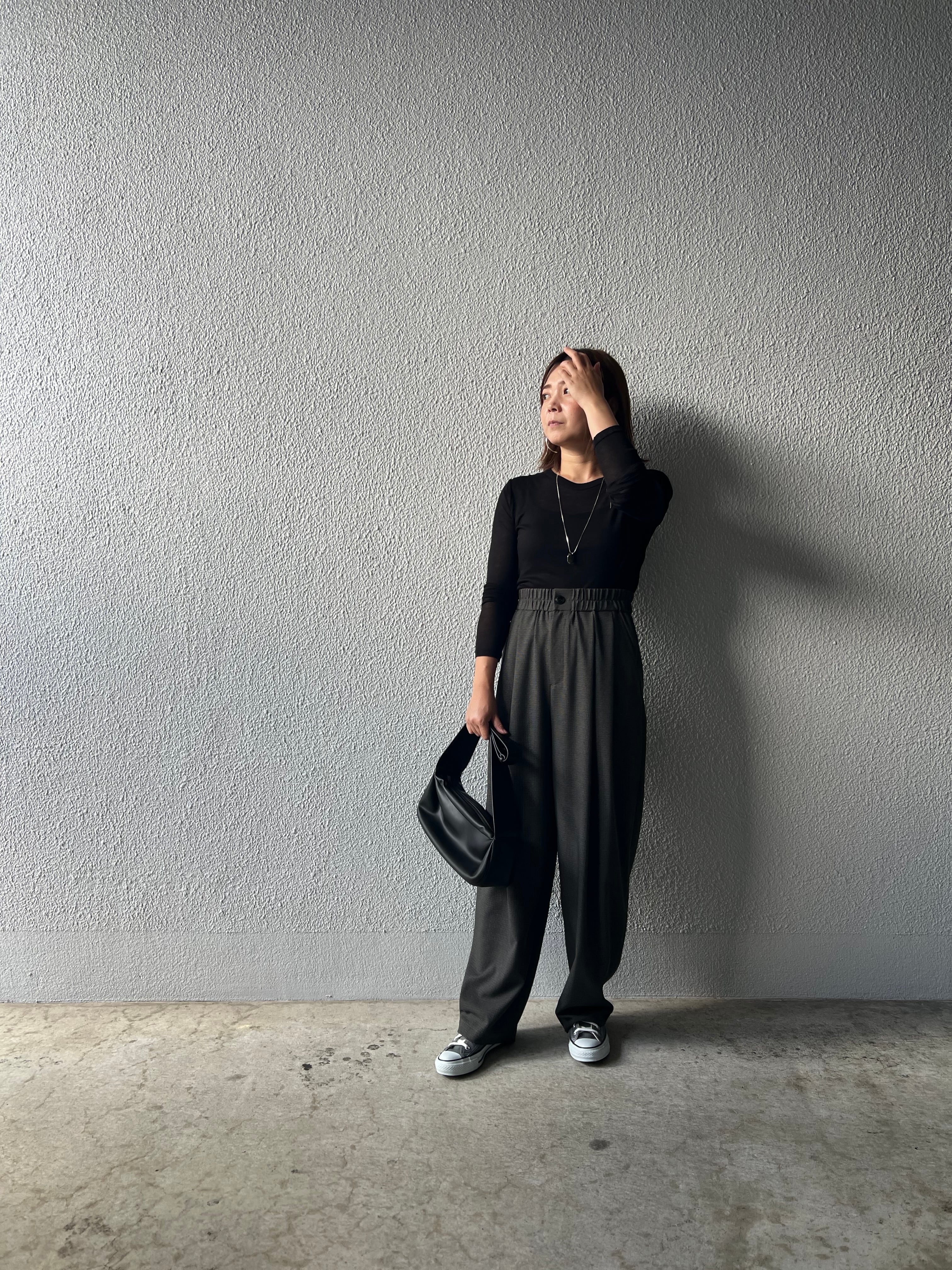 【PASSIONE】千鳥柄タックコクーンパンツ 536658