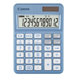 【在庫処分】Canon キヤノン カラフル電卓 ミニ卓上 12桁 ブルーグレイ KS-126WUV-BG