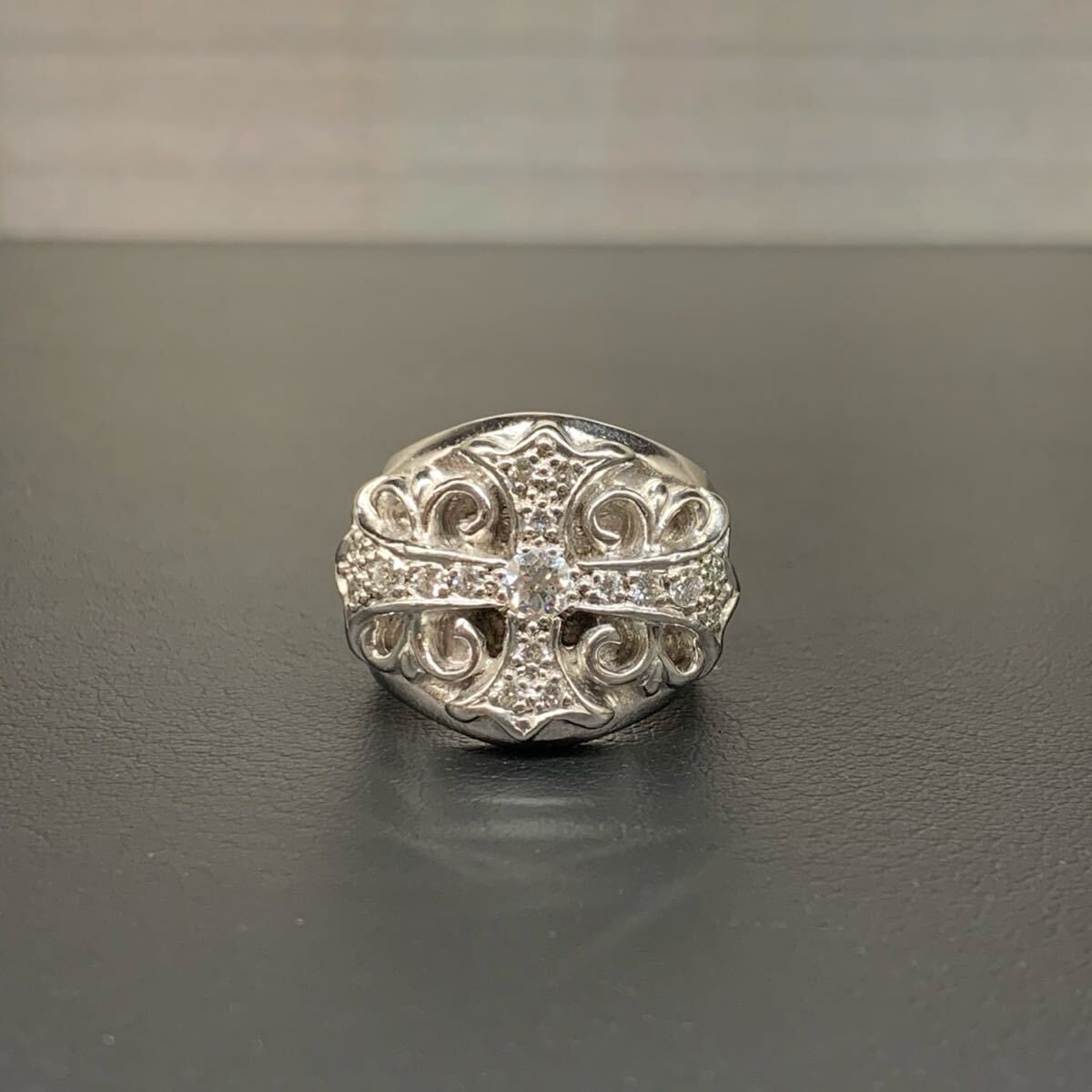 CHROME HEARTS クロムハーツ キーパーリング パヴェダイヤ ホワイト