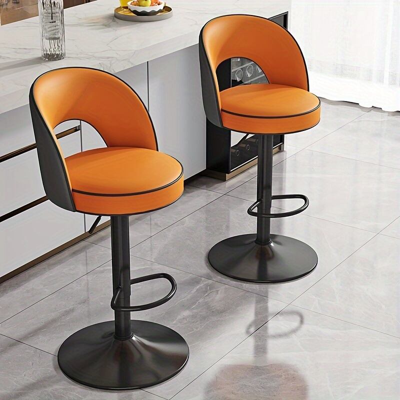 カウンターチェア 2脚セット 回転  ハイチェア オレンジ　キッチンカウンター カウンターチェア 2脚セット 回転 ハイチェア オレンジ キッチンカウンター
