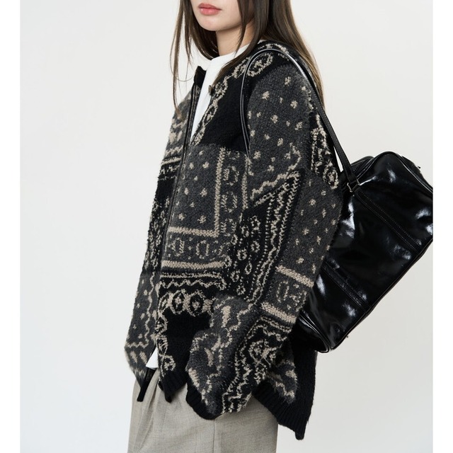 collared knit cardigan　10862